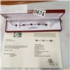 Image 1 : STERLING SILVER 8x6mm GENUINE 3.5CT AMETHYST AND CZ BRACELET W/ APPRAISAL $1100