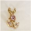 Image 4 : 10KT YELLOW GOLD CZ FLORAL PENDANT .42CT W/ APPRAISAL $450