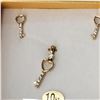 Image 3 : 10KT YELLOW GOLD CZ "KEY TO MY HEART" EARRINGS AND PENDANT W/ APPRAISAL $810