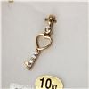 Image 4 : 10KT YELLOW GOLD CZ "KEY TO MY HEART" EARRINGS AND PENDANT W/ APPRAISAL $810