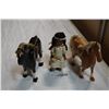 Image 1 : FIRST NATIONS DOLL AND 2 FOLK ART HORSES W/ LEATHER EARS