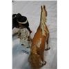 Image 5 : FIRST NATIONS DOLL AND 2 FOLK ART HORSES W/ LEATHER EARS