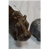 Image 2 : IRON WOOD HIPPPO AND RHINO AND STONE HIPPO