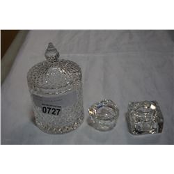 3 CRYSTAL LITTLE DISHES