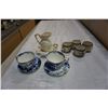 Image 1 : BELLEEK CREAMER, ROYAL CROWN DERBY CUPS AND SAUCERS, AND PORTRAIT CUPS