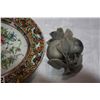 Image 4 : HAND PAINTED EASTERN DISH AND CARVED SOAP STONE FRUIT