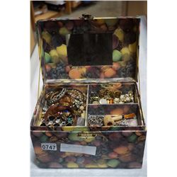 FRUIT JEWELLERY BOX W/ CONTENTS