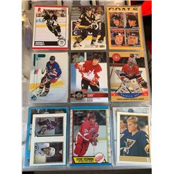 BINDER OF 450 HOCKEY CARDS SUPERSTARS, NUMBERED LIMITED EDITIONS AND ROOKIES APPROX BOOK VALUE $1800