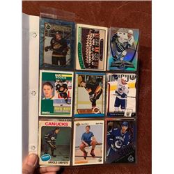 BINDER OF VANCOUVER CANUCKS HOCKEY CARDS