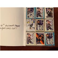 BINDER OF 100+ VANCOUVER CANUCKS PLAYER CARDS