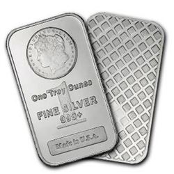 1 oz. Silver Morgan Design Bar  - .999 Pure