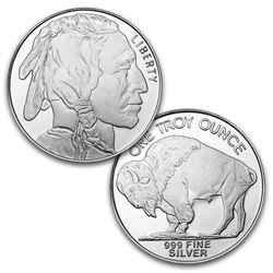 1 oz. Silver Buffalo Design Round -.999