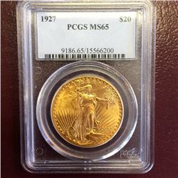 1927 MS 65 $20 Gold Saint PCGS