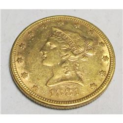 1881 $10 Gold Liberty