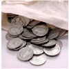 Image 1 : (100) Washington Quarters -90% Silver- In Canvas