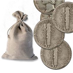 Bank Bag of 500 Pcs. Mercury Dimes -90%