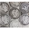 Image 1 : Lot of (10) Better Grade Mixed Date Barber Halves