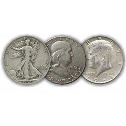 90% Silver Half Dollar Lot- Mixed Random Dates (3)