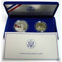 1986 2 Coin State of Liberty Commemorative