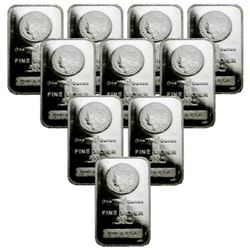 (10) 1 oz. Morgan Design Silver Bars