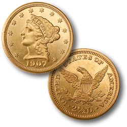 1907 $2.5 Gold Liberty Quarter Eagle BU