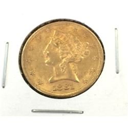 1881 $5 Gold Liberty Half Eagle