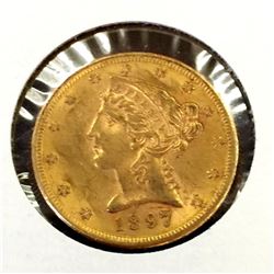 1897 S $5 Gold Liberty Half Eagle