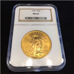 1925 MS 65 NGC $20 Gold Saint Gaudens