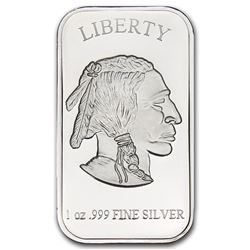 1 oz Buffalo Design Silver Bar .999 Pure