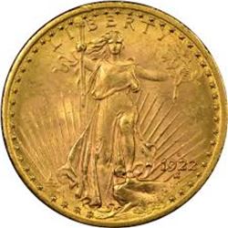1922 $20 Gold Saint Gaudens High Grade