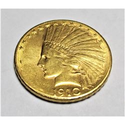 1910 $10 Gold Indian Eagle