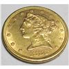 Image 1 : 1886 s $ 5 Gold Liberty Half Eagle