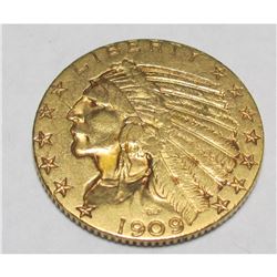 1909 S $5 Gold Indian Half Eagle