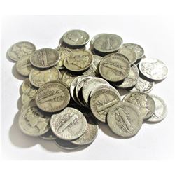 (50) Mercury Dimes - 90% Silver
