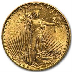 1910 $20 Gold Saint Gaudens AU Grade
