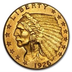 1925 $2.5 Gold Indian AU Grade