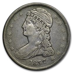 1837 Reeded Edge Half Dollar F plus