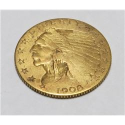 1908 XF Grade $2.5 Gold Indian