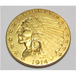 1914 $.5 Gold Indian Xf Grade