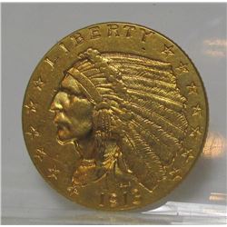 1913 $2.5 Gold Indian XF AU Grade