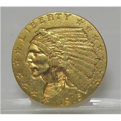 1915 $2.5 Gold Indian XF Plus Grade