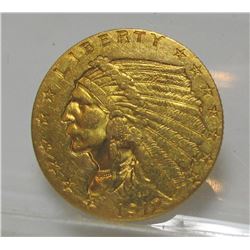1912 $2.5 Gold Indian XF AU Grade