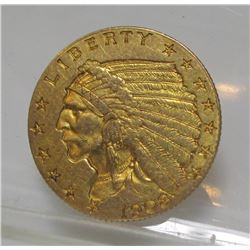 1908 $2.5 Gold Indian XF AU Grade