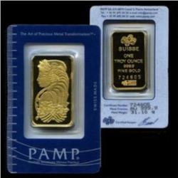 1 oz. Gold Pamp Suisse Ingot