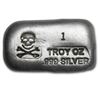 Image 1 : 1 oz Silver Crossbones - Poured Silver - .999