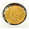 Image 1 : 1881 $ 5 Gold Liberty