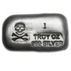 Image 1 : 1 oz Silver Crossbones - Poured Silver - .999
