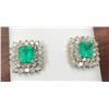 Image 1 : Stunning 2 ct. Emerald and 1 ct Diamond Earrings