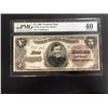 Image 1 : RARE 1890 $5 US Treasury Note PMG EF 40