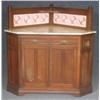 Image 1 : UNUSUAL VICTORIAN WALNUT MARBLE TOP CORNER CABINE